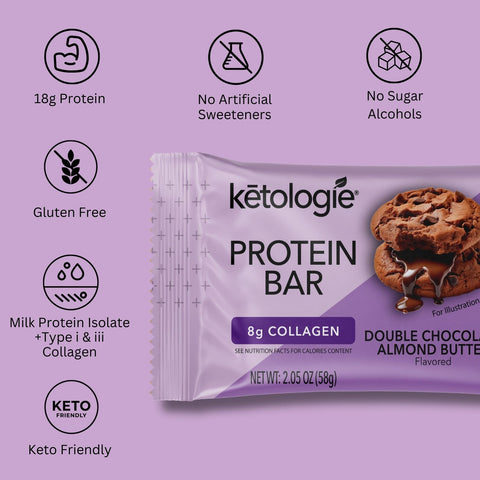 Double Chocolate Almond Butter - Collagen Protein Bars (12 x 58g Bars) Returning Soon