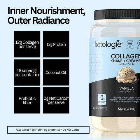 Vanilla Keto Collagen Shake + Creamer - 28.5oz