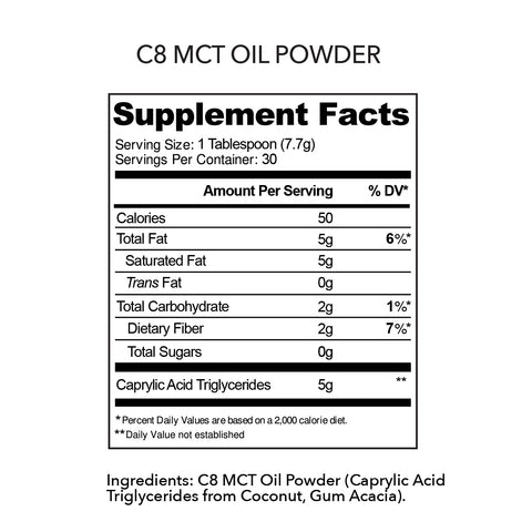 C8 MCT Oil Powder - 231g (30 Serves)