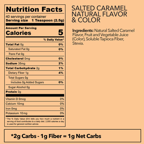 Salted Caramel (Natural Flavor & Color) 40 serves - 100g