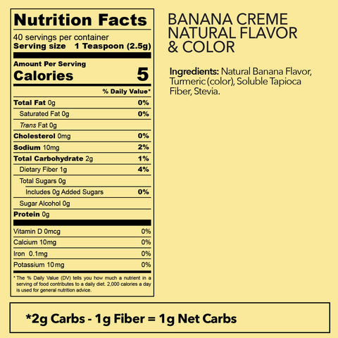 Banana Creme (Natural Flavor & Color) 40 serves - 100g